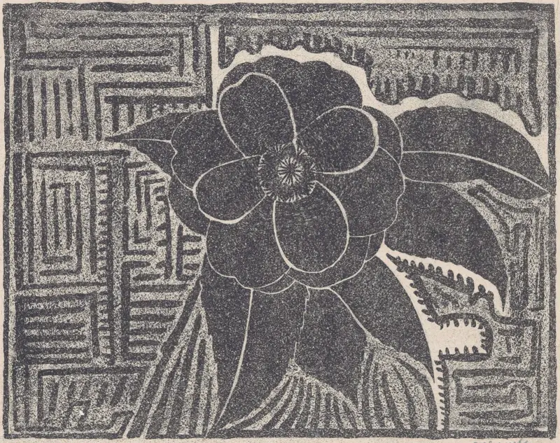 Kamelia (czarna; wokół wzoru przypominającego labirynt), Samuel Jessurun de Mesquita