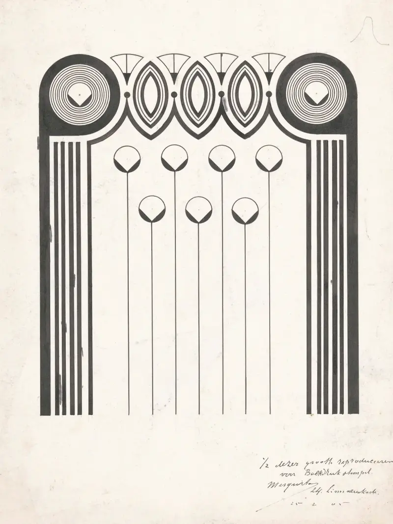 Ornamentalny stempel drukarski do oprawy książki, Samuel Jessurun de Mesquita