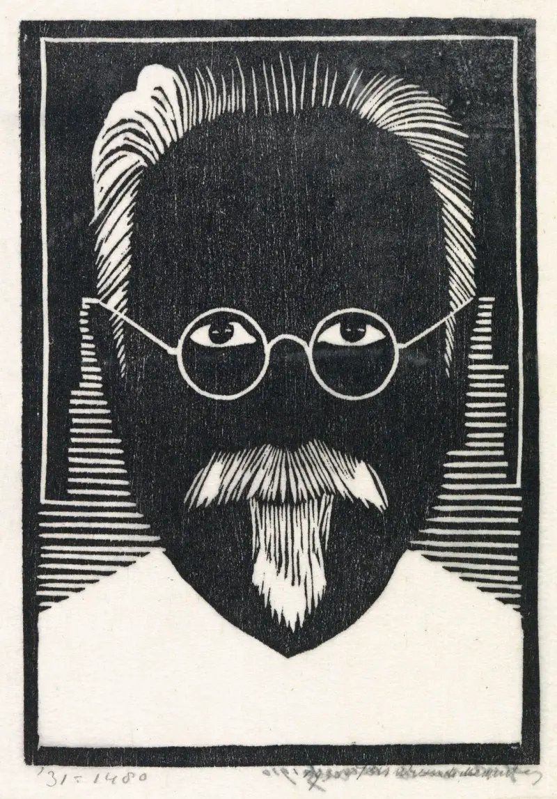 Autoportret w okularach i z brodą, Samuel Jessurun de Mesquita