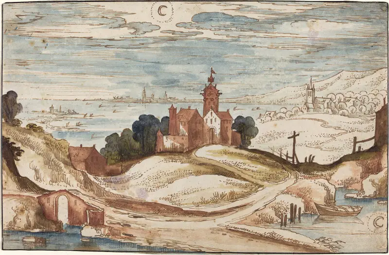 Landscape with Chateau on a Hill av Joos de Momper