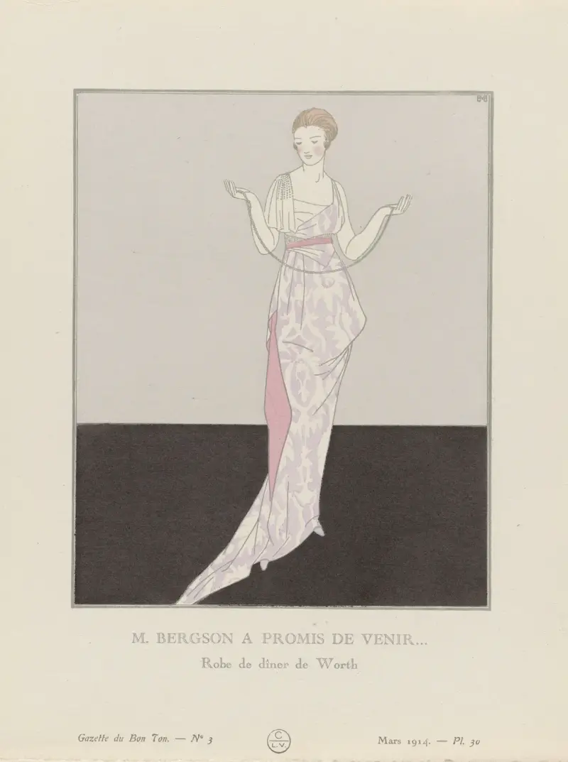 M. Bergson a promis de venir, Robe de dîner de Worth av Bernard Boutet de Monvel