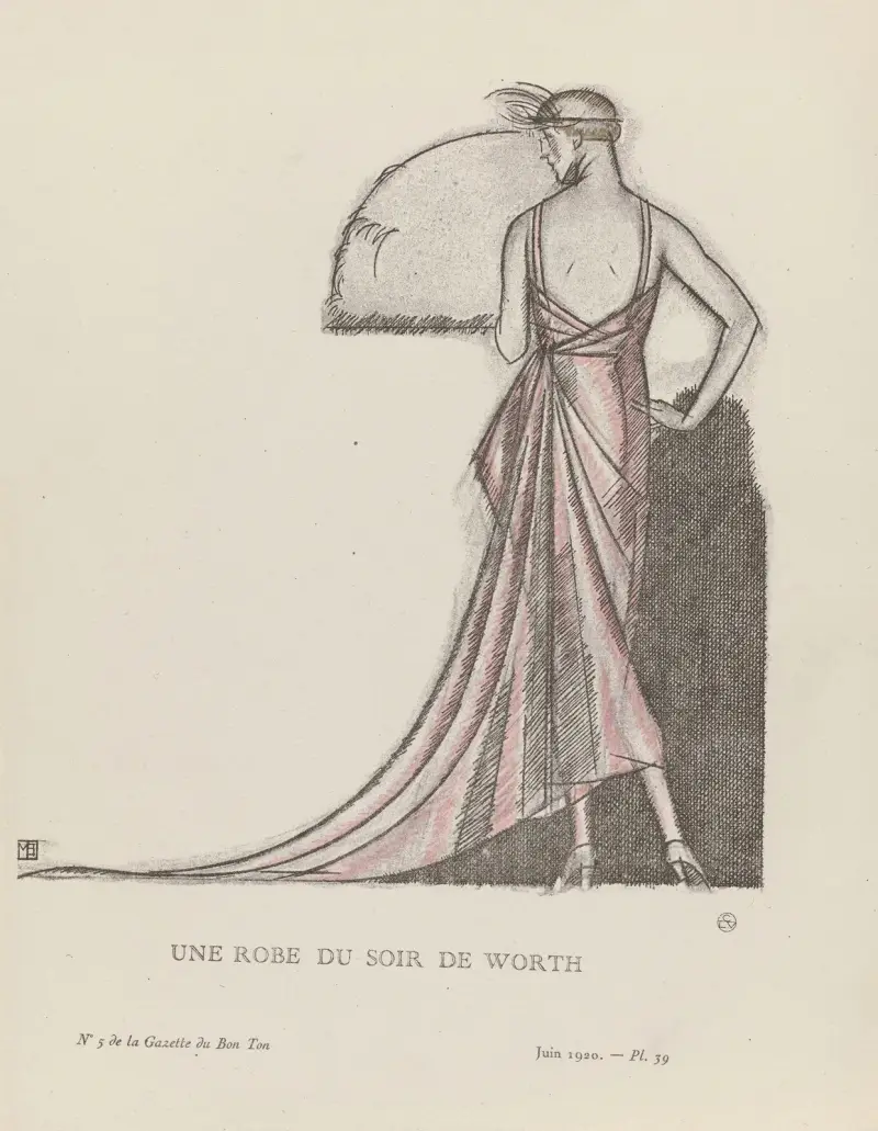 Ein Abendkleid von Worth, 1920 – Nr. 1 von Bernard Boutet de Monvel