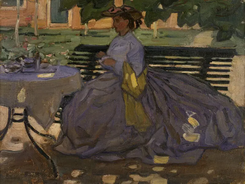 Woman Seated in a Garden av Bernard Boutet de Monvel