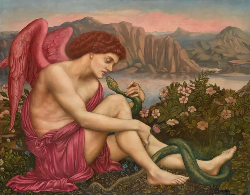 Der Engel mit der Schlange von Evelyn De Morgan