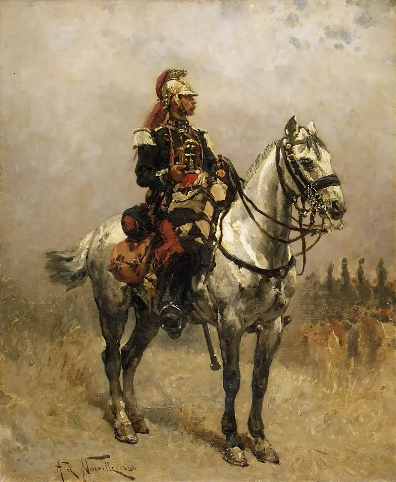 Ein Kavallerist von Alphonse Marie de Neuville