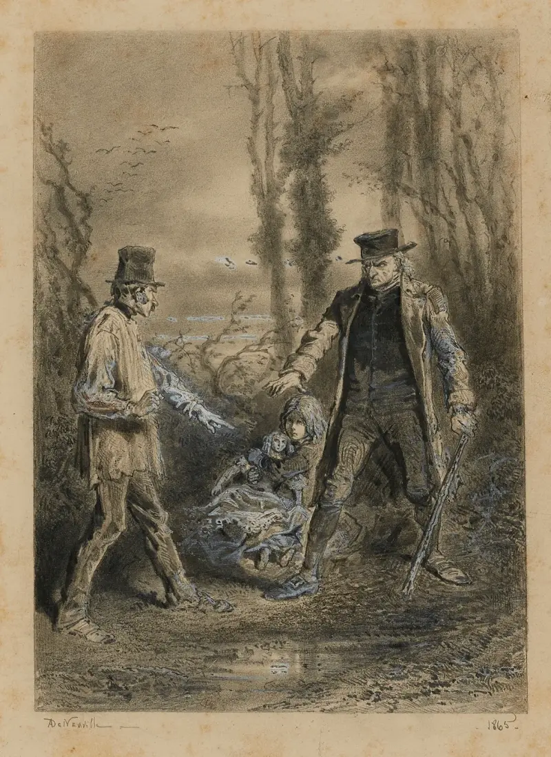 Enlèvement de Cosette Qui cherche le mieux peut trouver le piret av Alphonse Marie de Neuville