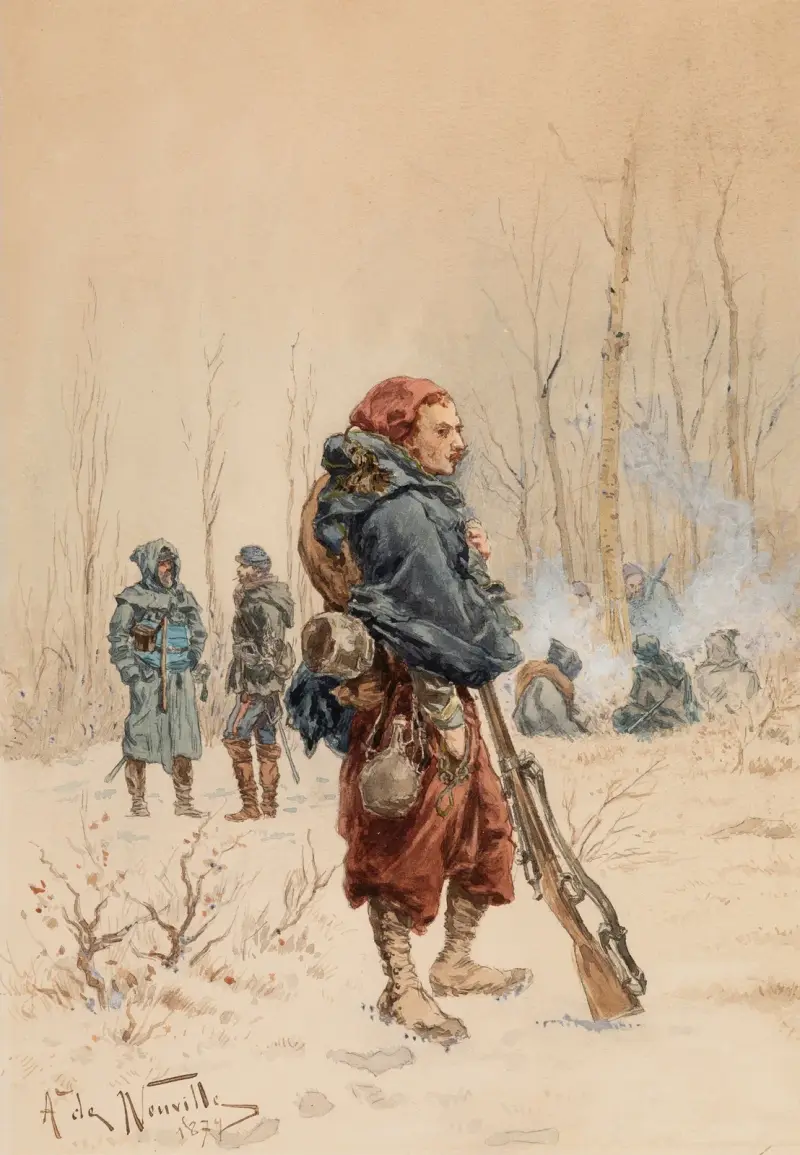 Franska soldater i läger av Alphonse Marie de Neuville