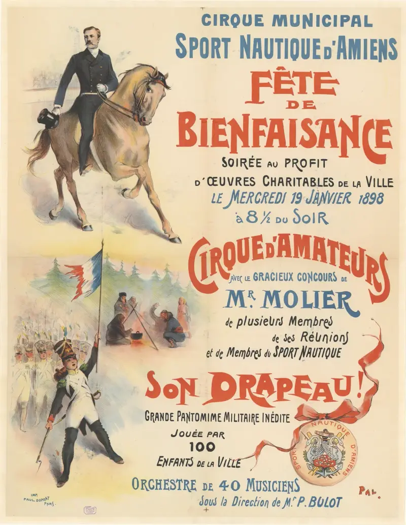 Cirque municipal, sport nautique d’Amiens. Välgörenhetsfest onsdagen den 19 januari 1898 av Pal (Jean de Paleologue)