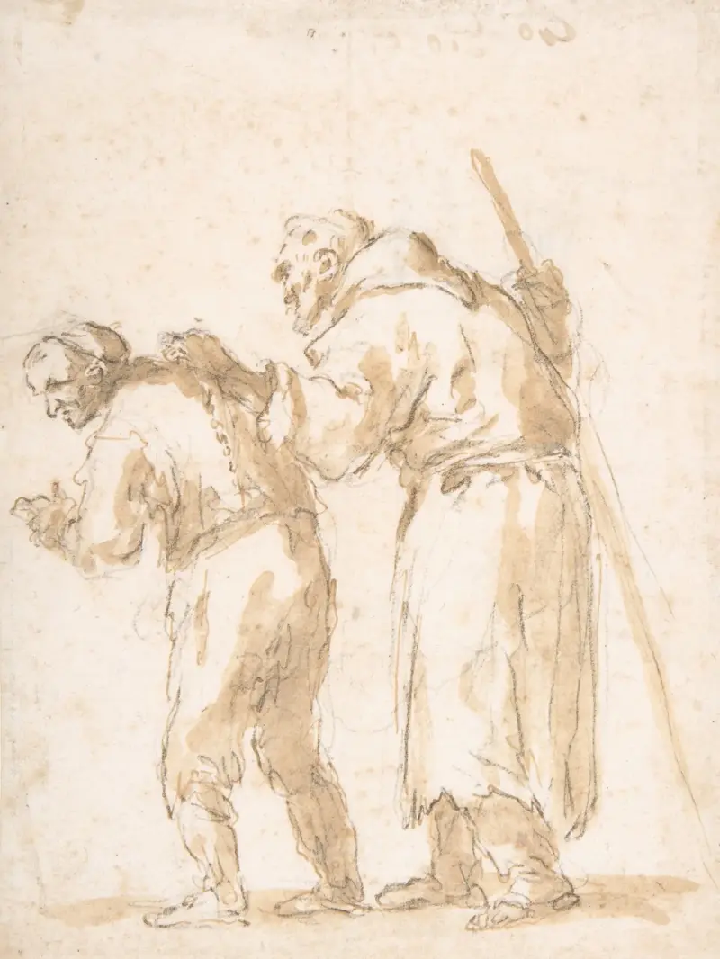En man som leder en blind munk av Jusepe de Ribera
