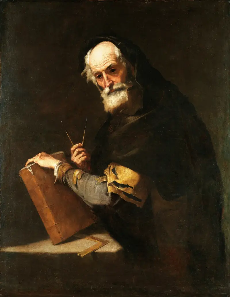 En filosof, förmodligen Arkimedes av Jusepe de Ribera