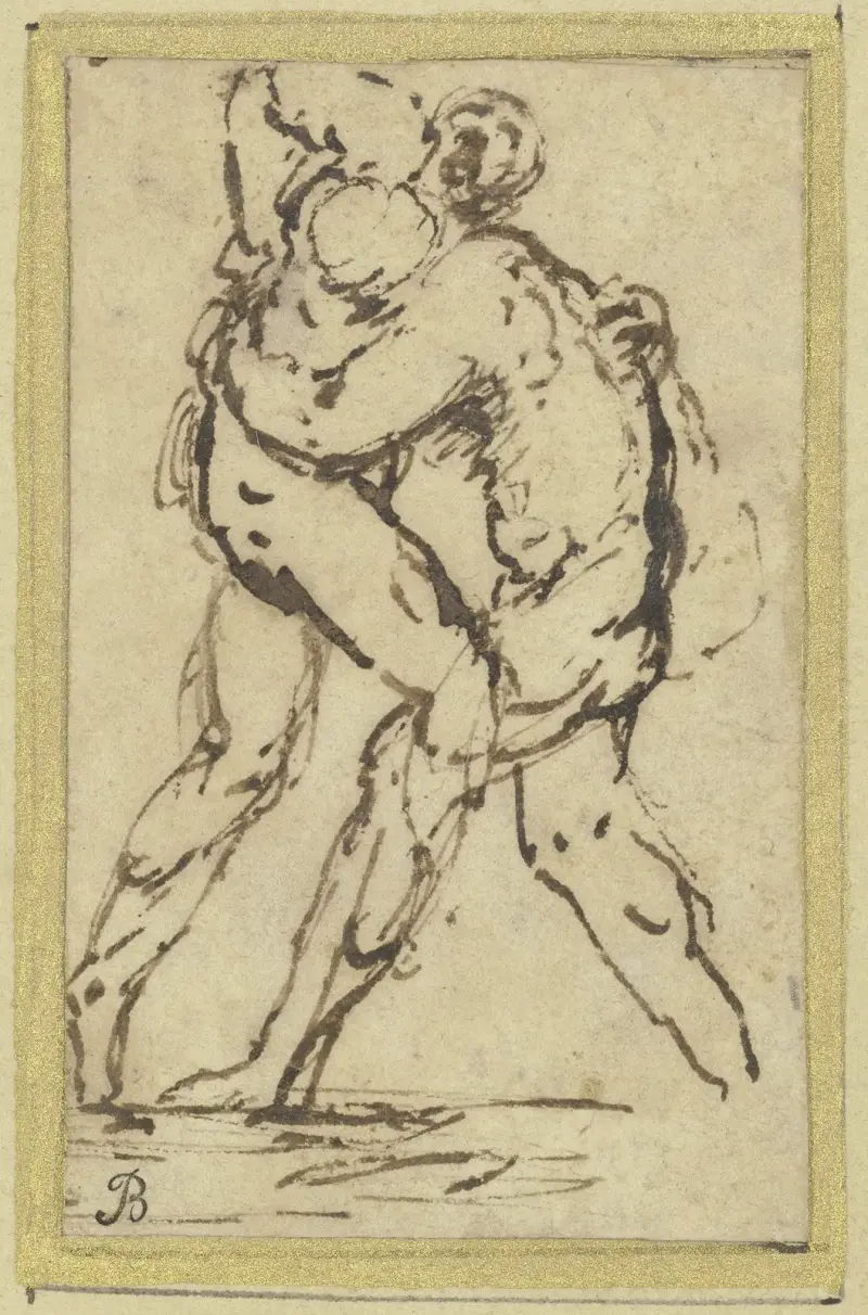 Studier av brottare av Jusepe de Ribera