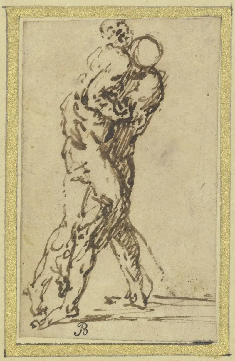 Studier av brottare av Jusepe de Ribera