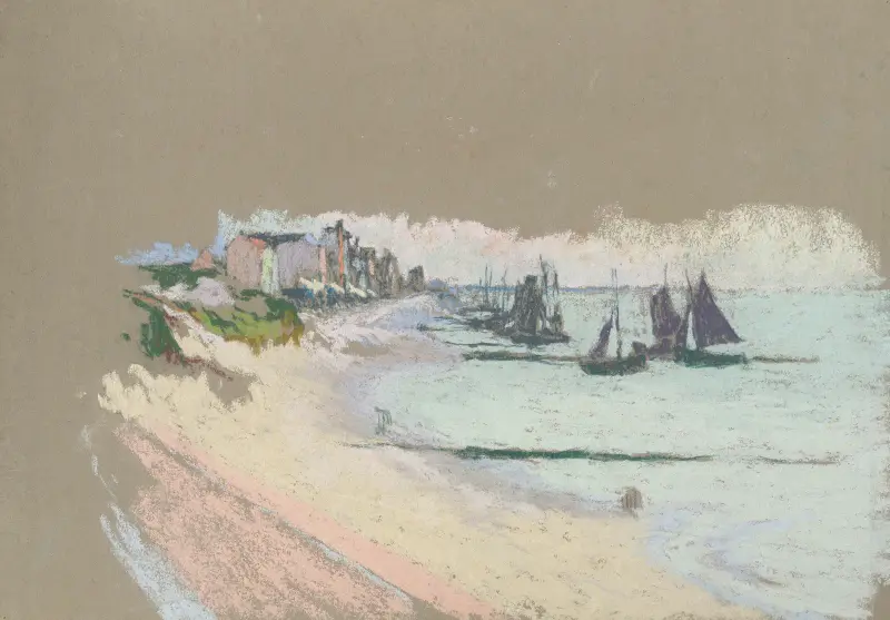 Küste mit Segelbooten von Rodolphe De Saegher