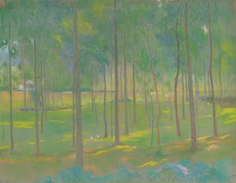 Zahrada se stromy, 1915, Rodolphe De Saegher