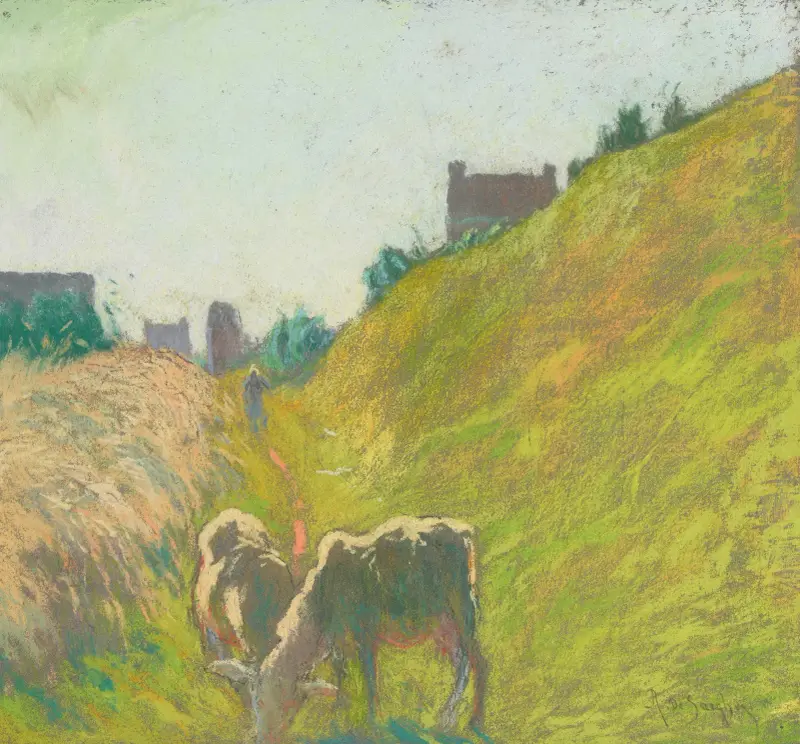 Ziegen weidend von Rodolphe De Saegher