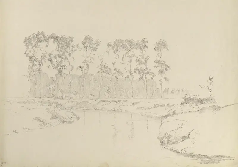 Říční krajina, 1915, Rodolphe De Saegher
