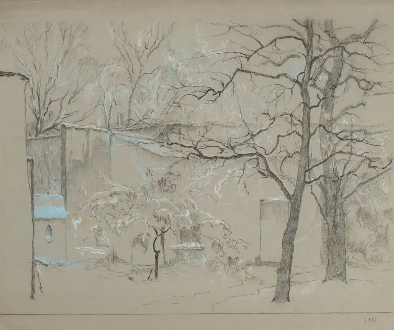 Der Garten im Winter, 1918 von Rodolphe De Saegher