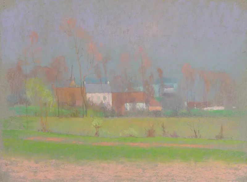 View of a Village av Rodolphe De Saegher