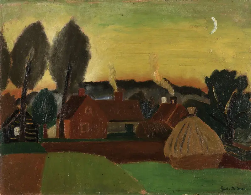 Landskap om kvällen av Gustave De Smet