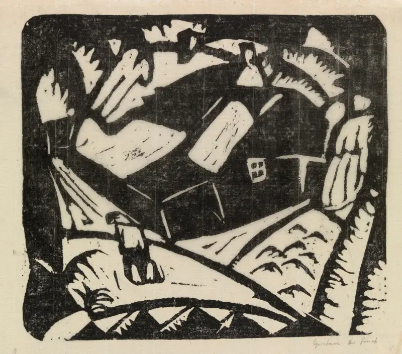 Landskap med potatisplockare av Gustave De Smet