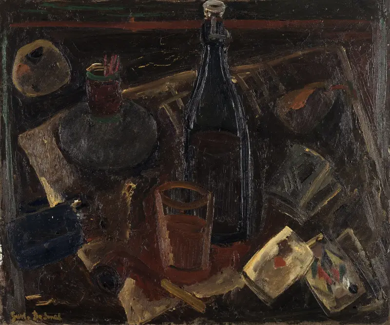 Stilleben med spelkort av Gustave De Smet