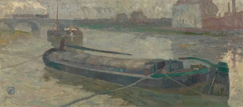 View of the Stropbrug in Ghent av Gustave De Smet