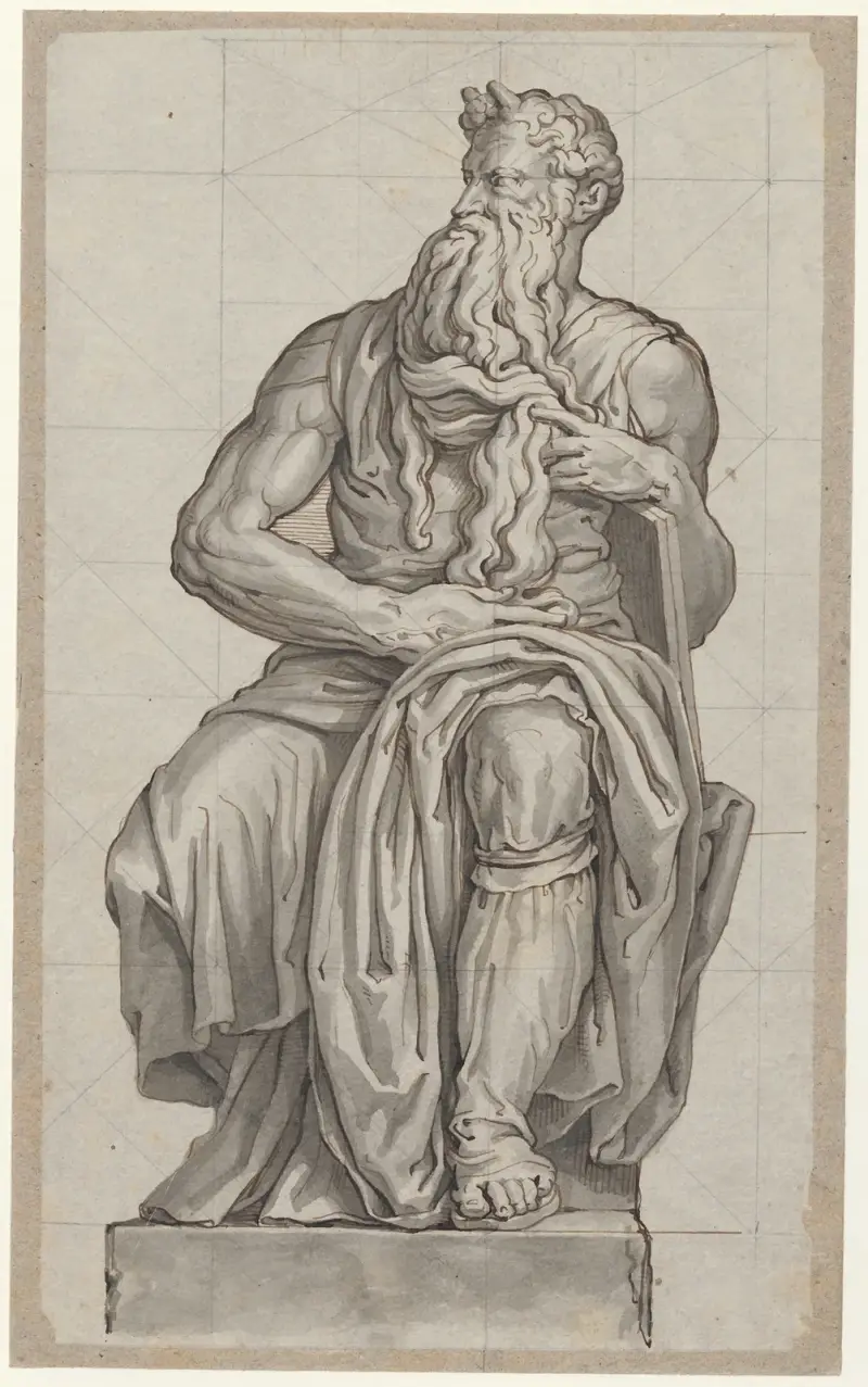De Mozes van Michelangelo: sculptuur av David Humbert de Superville