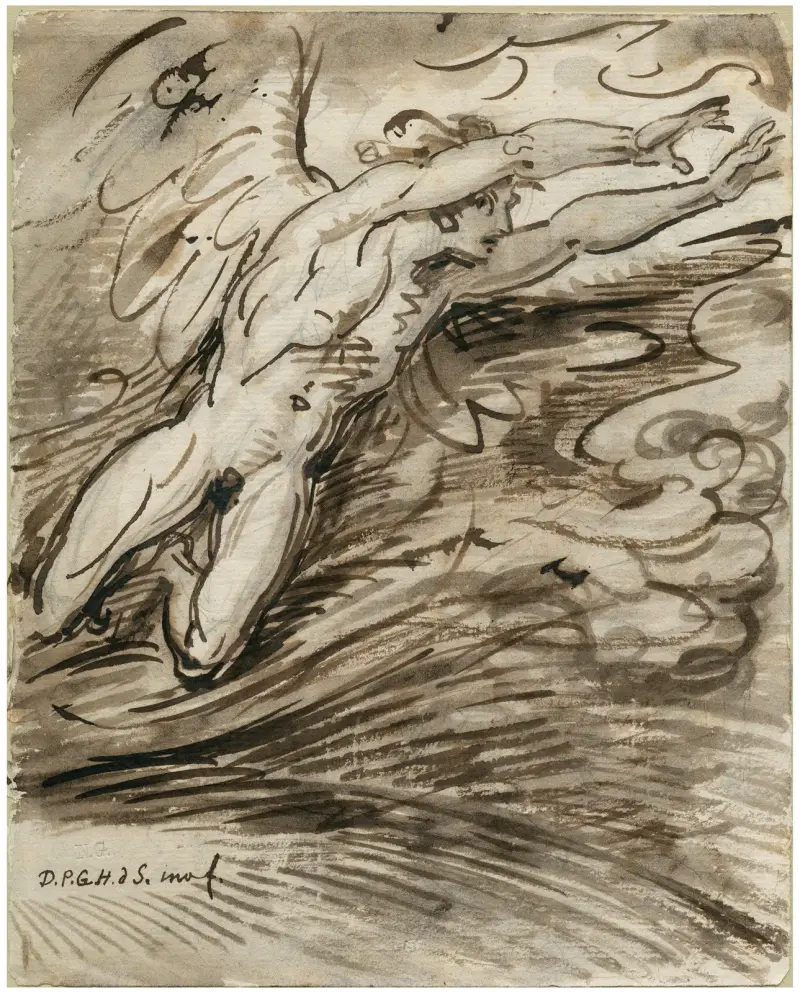 Icarus fall av David Humbert de Superville