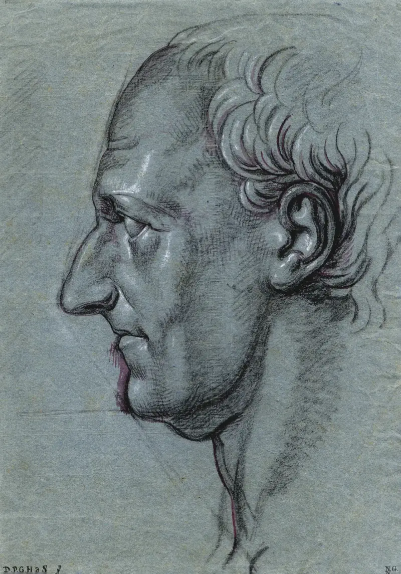 F. Hemsterhuys: hoofd en profil nr. links av David Humbert de Superville