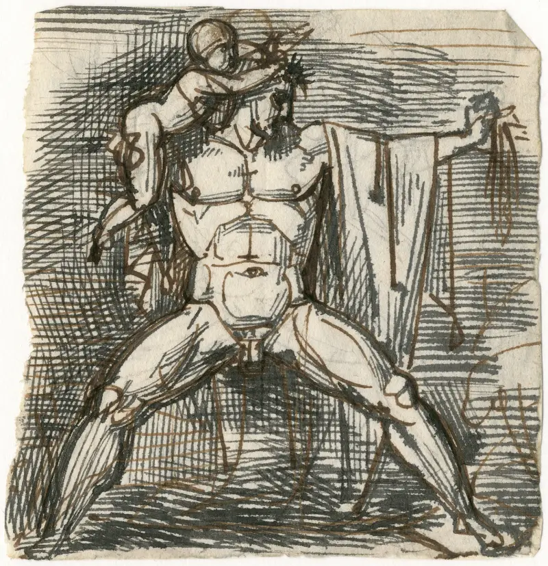 Hercules or king Athamas killing one of his sons av David Humbert de Superville