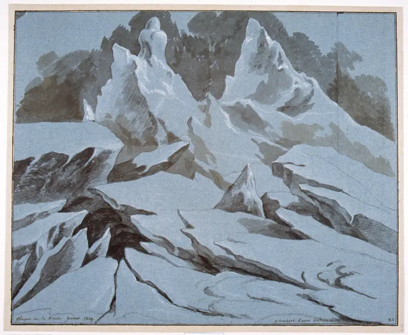 Isflak på floden Maas under vintern 1809 av David Humbert de Superville