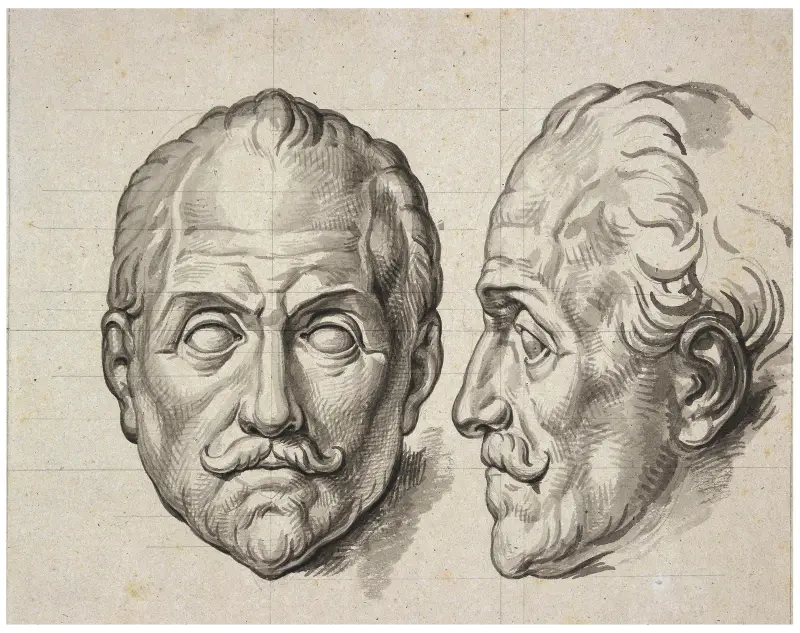 Kopie von Willem van Oranje, en face und im Profil: Skulptur von David Humbert de Superville