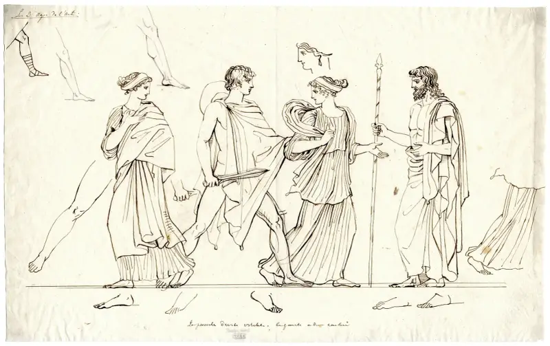 Orestes räddar Hermione från Menelaos av David Humbert de Superville