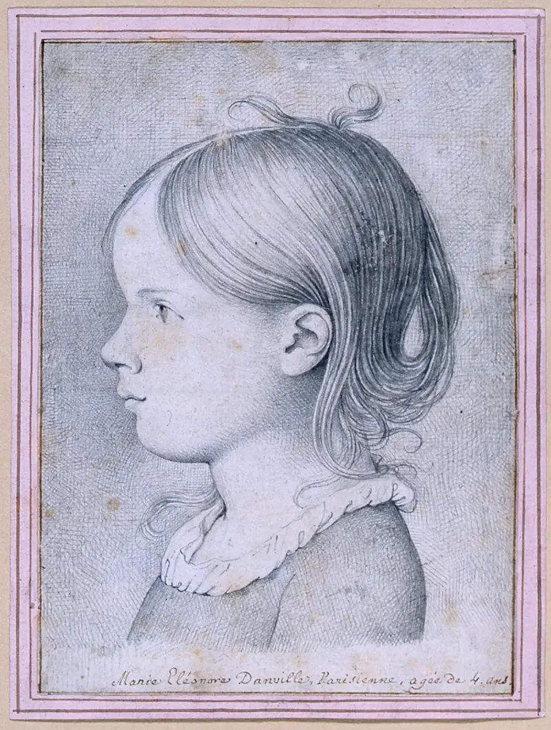 Porträt der vierjährigen Marie Danville, Brustbild im Profil nach links von David Humbert de Superville