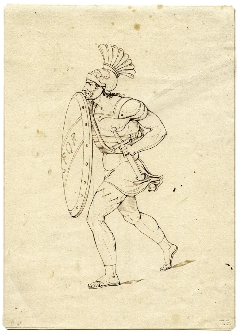 Soldat med svärd och sköld av David Humbert de Superville