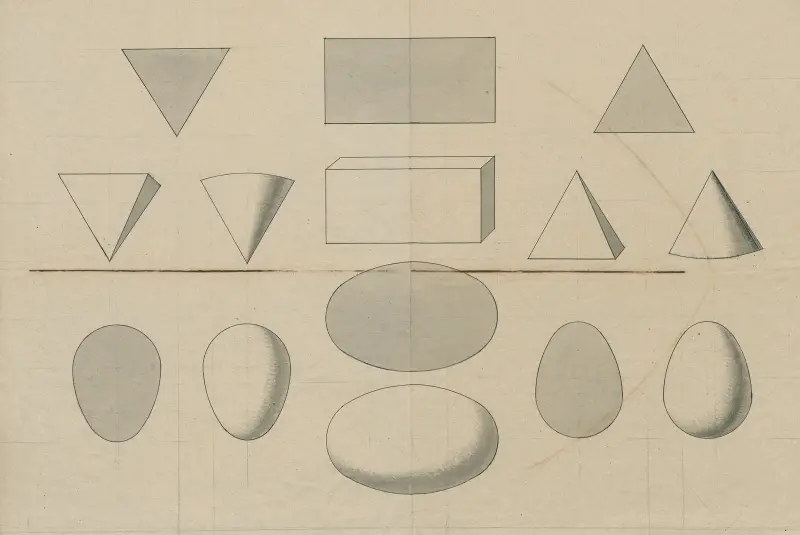 Uppfattningen av flera geometriska former av David Humbert de Superville