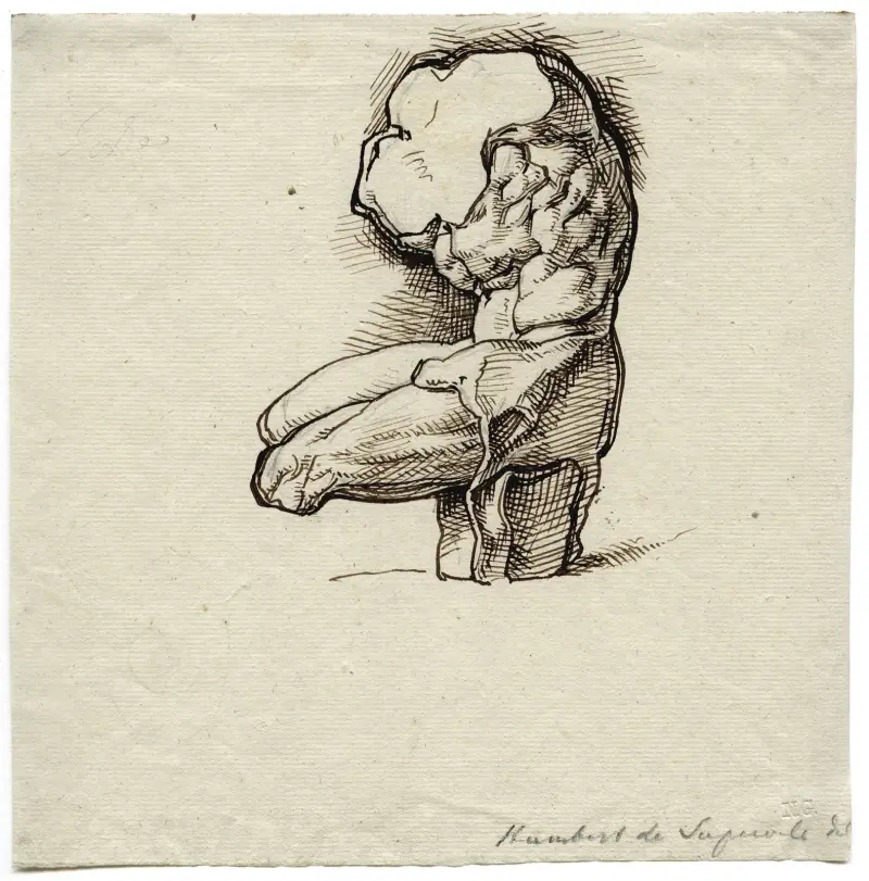 The Torso Belvedere, seen from aside av David Humbert de Superville