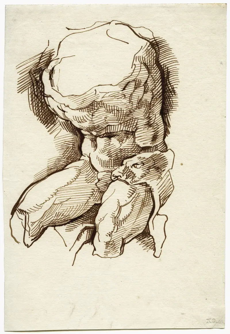 The Torso Belvedere, three quarter view av David Humbert de Superville