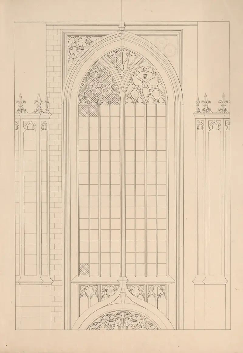 Västra tvärskeppsfönstret i Hooglandse Kerk i Leiden av David Humbert de Superville