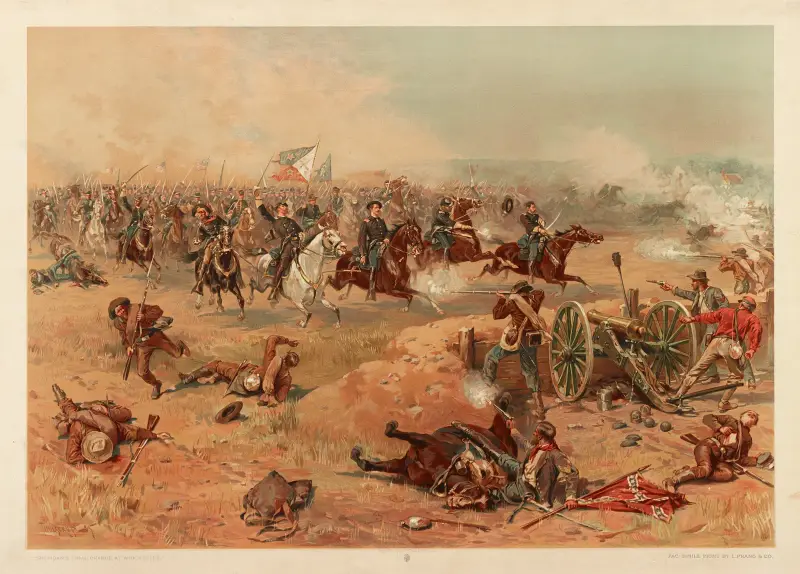 Sheridan’s final charge at Winchester av Thure de Thulstrup