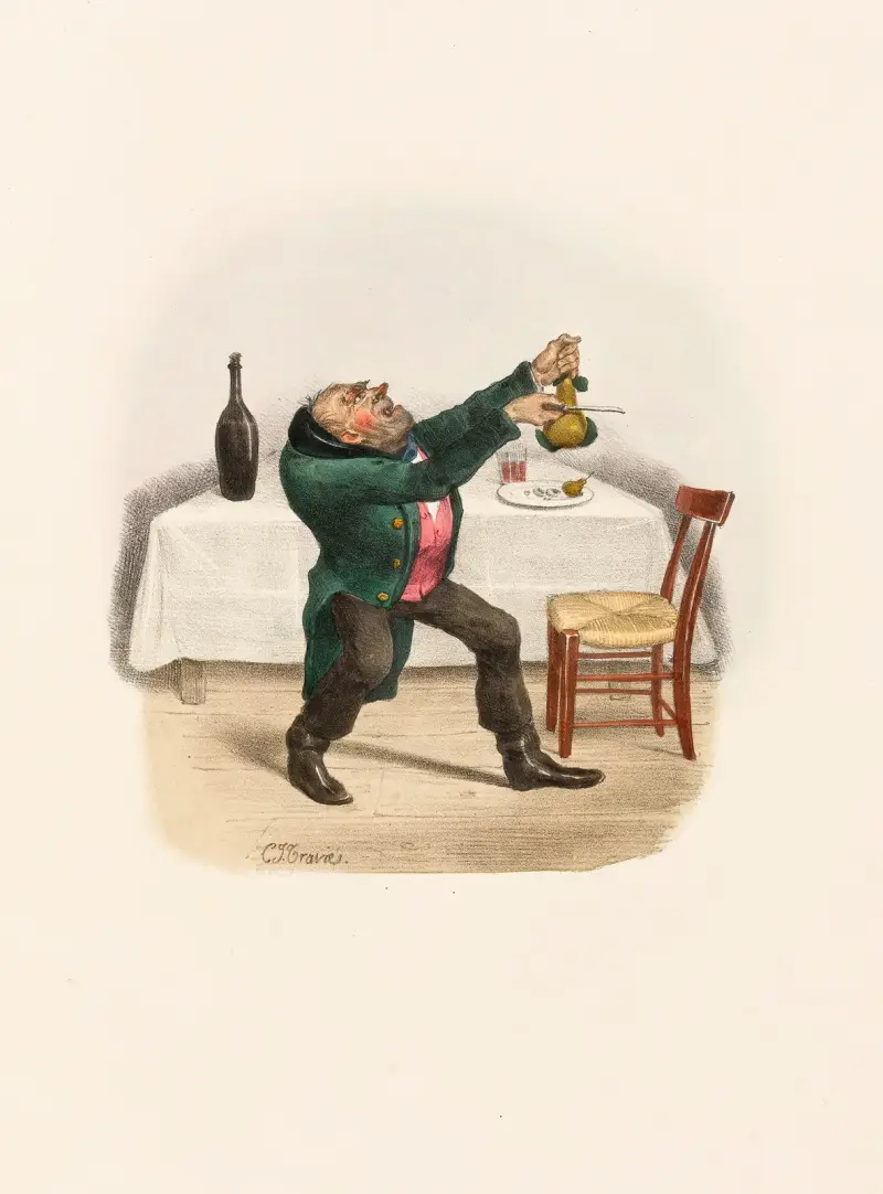 Ah scélérate de poire pourquoi n’es tu pas une vérité av Charles-Joseph Traviès de Villers