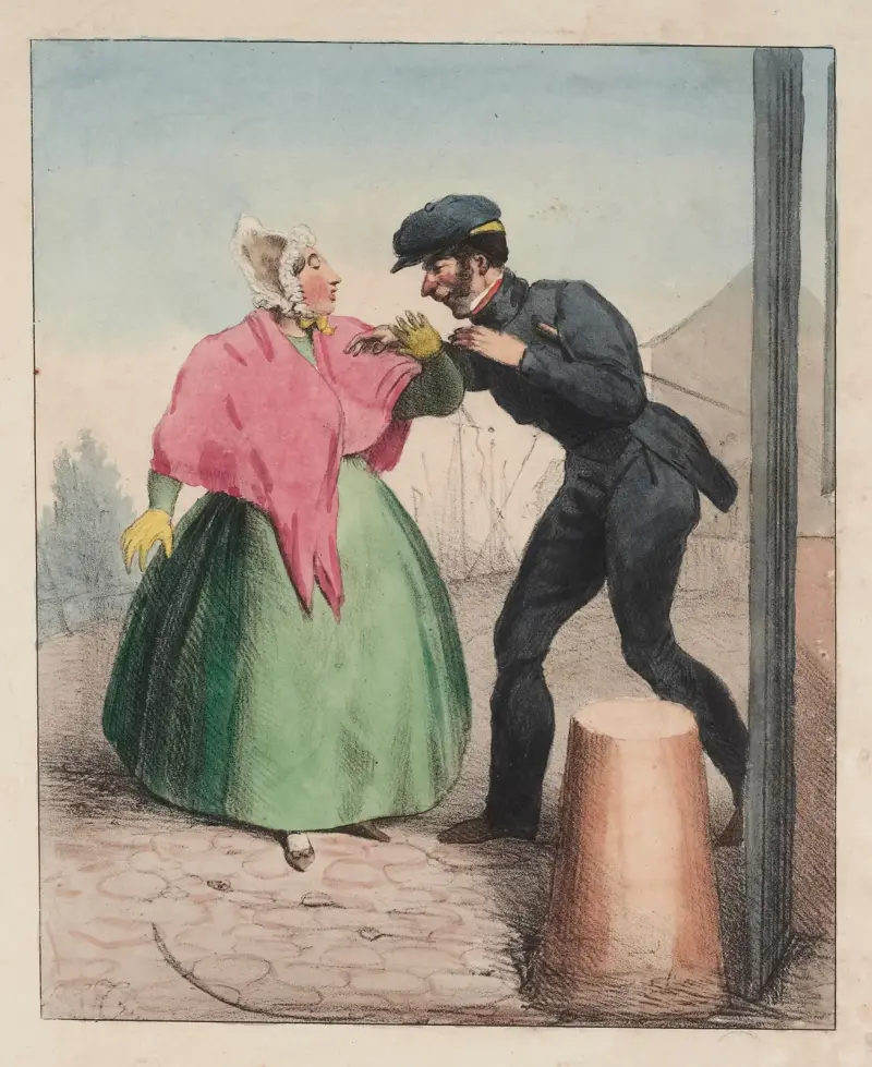 Barrière de la Villette Vos appas sont bien conséquents av Charles-Joseph Traviès de Villers
