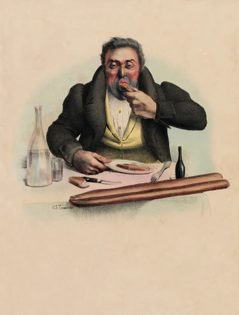 Dîner à 22 solsPain à discrétion av Charles-Joseph Traviès de Villers