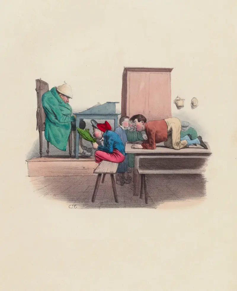 Ecole de Mr. Mayeux av Charles-Joseph Traviès de Villers