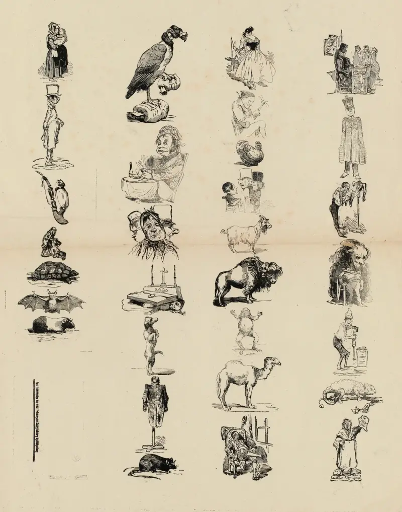 Ensemble de croquis av Charles-Joseph Traviès de Villers