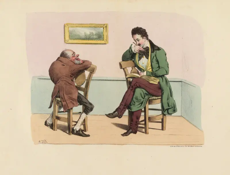 Macht mich ähnlich.. diese Spaßvögel zeichnen mich immer als Karikatur.. das ärgert mich, verdammt noch mal von Charles-Joseph Traviès de Villers