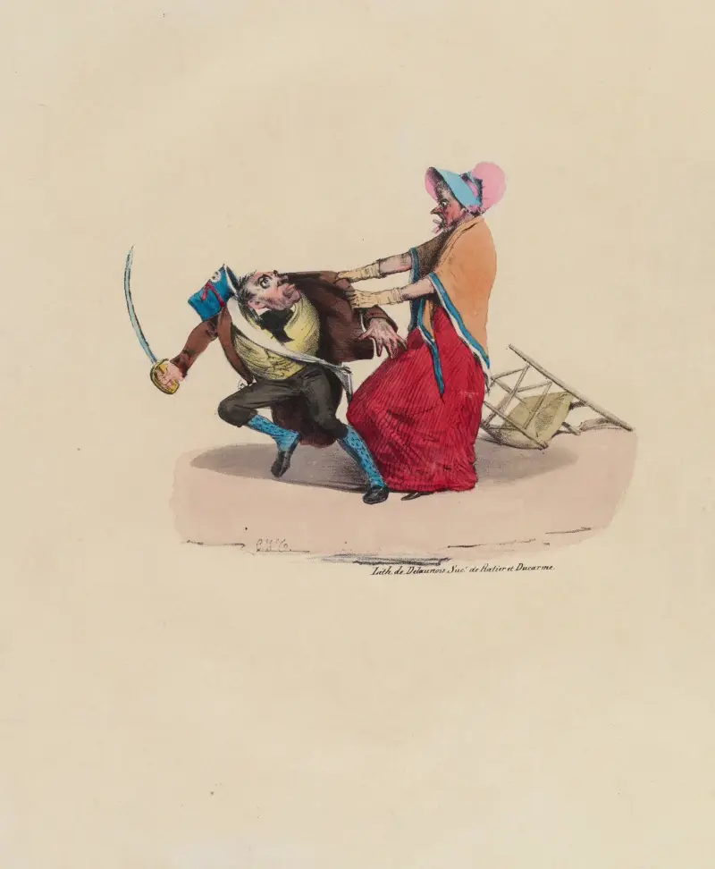 Lachez-moi, Madame Mahieux, j’suis d’la mobile, nom de D av Charles-Joseph Traviès de Villers