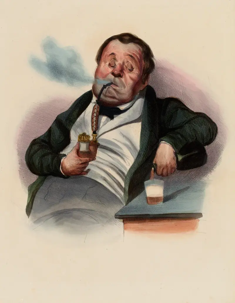 Le vrai Fumeur. A true Smoker av Charles-Joseph Traviès de Villers