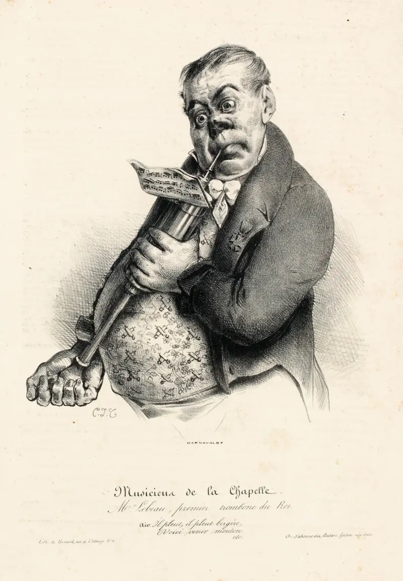 Herr Lebeau, kungens förste trombonist av Charles-Joseph Traviès de Villers