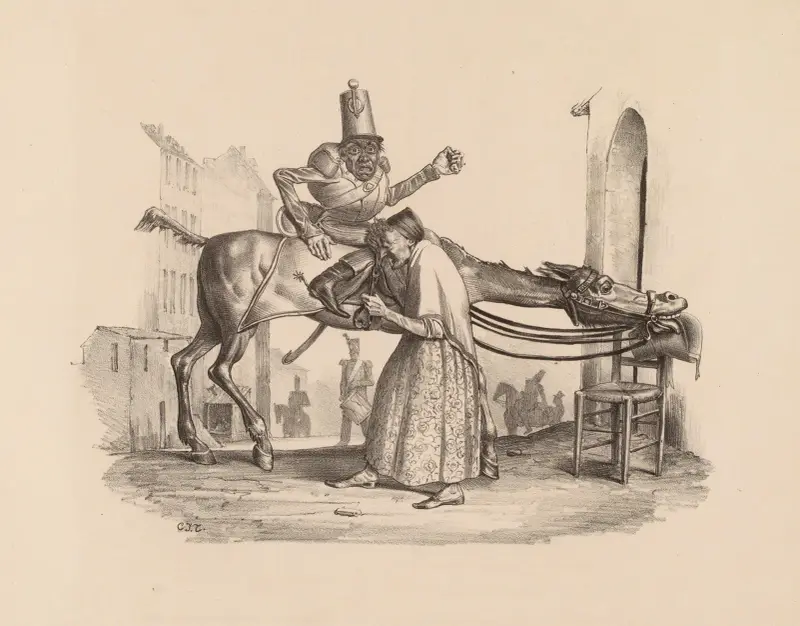 Herr Mayeux till häst av Charles-Joseph Traviès de Villers